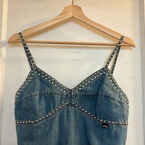 Vintage Guess Jean studded dress